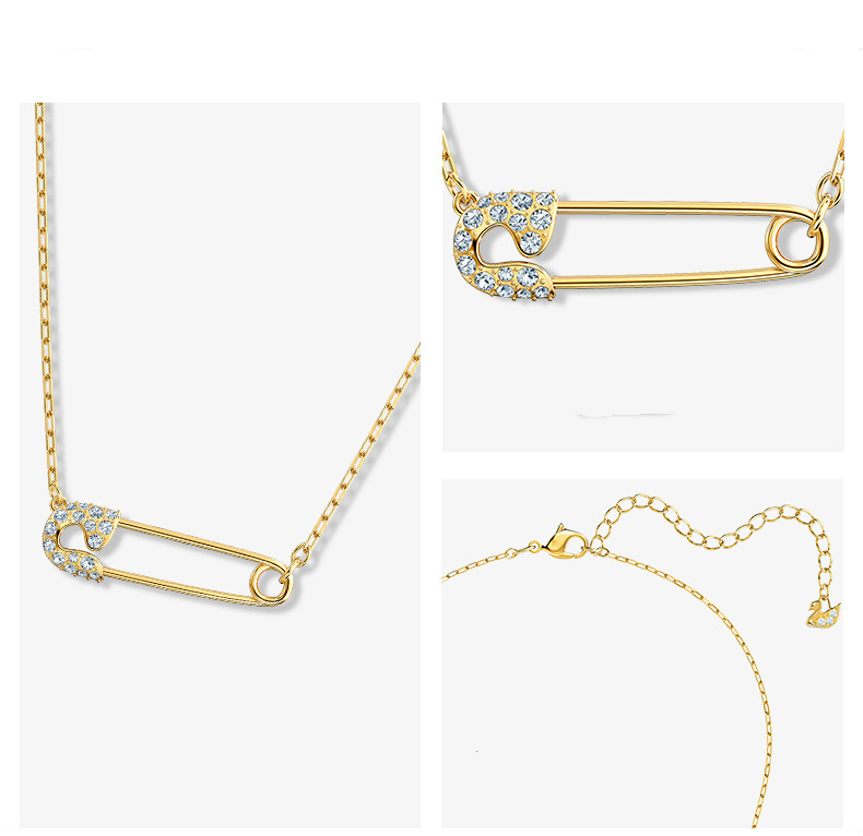 FLASH SALE 100% Swarovski Dây Chuyền Nữ SO COOL Kẹp giấy Sang trọng Đô thị quyến rũ FASHION Necklace trang sức đeo Trang sức