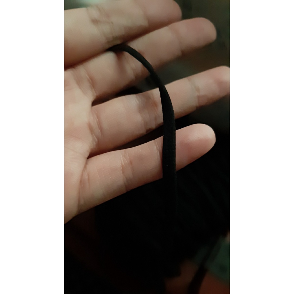 Dây Đai Co Giãn Màu Trắng Đen Đeo Khẩu Trang 4mm Dài 50M