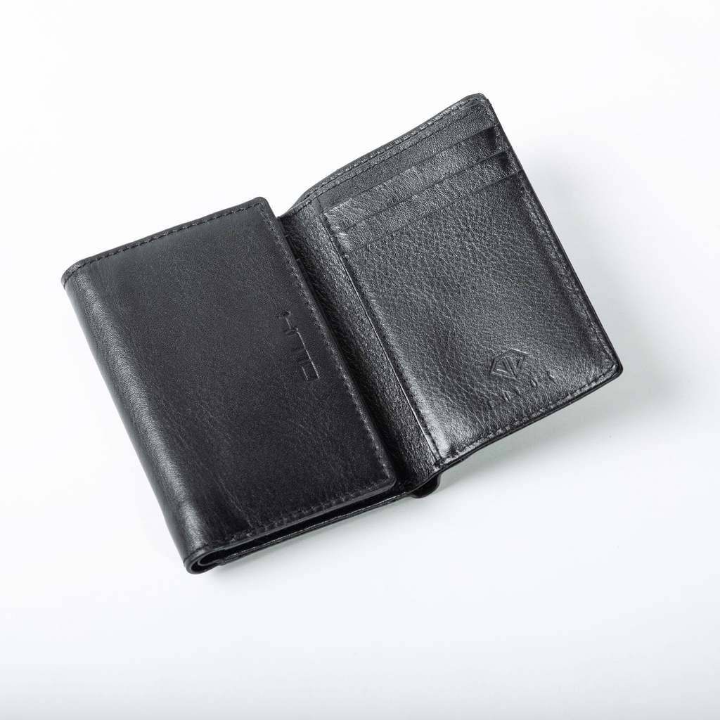 Ví nữ, ví nữ mini da thật ba gấp LISA da nhập khẩu - thời trang OLUX - Full Box