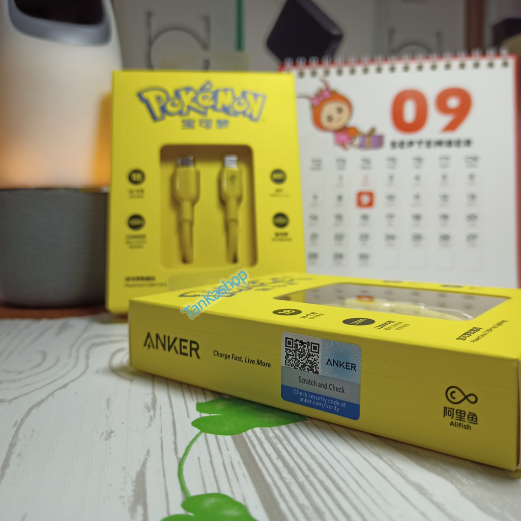 Cáp ANKER Pokemon PowerLine II Usb-C to Lightning 0.9m - A8632