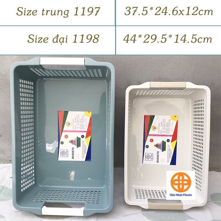 Rổ nhựa chữ nhật CỠ BÉ Việt Nhật 3596 TIỆN ÍCH