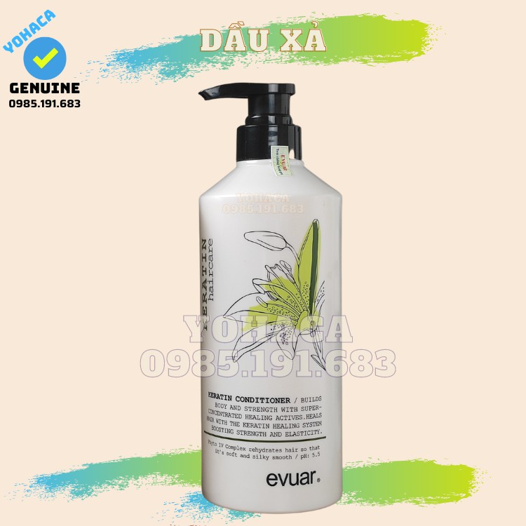 Lẻ Dầu Gội hoặc Dầu Xả Evuar Keratin 795ml