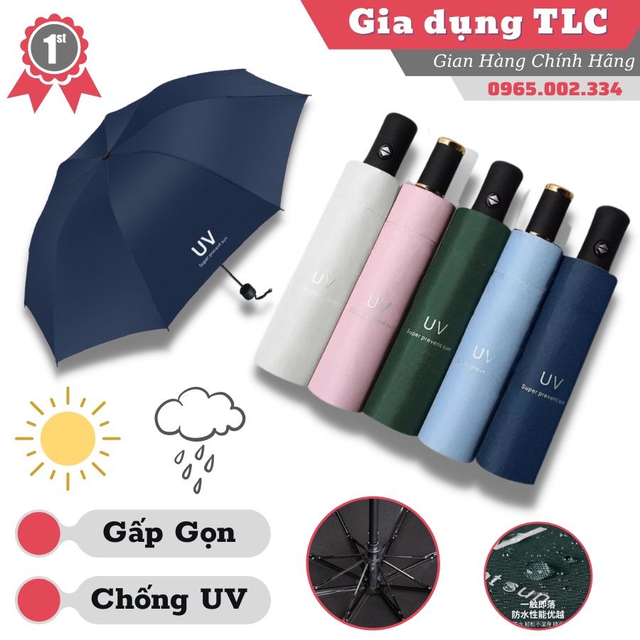 dù che mưa, dù đóng mở tự động 2 lớp chống tia UV, che mưa đi nắng phiên bản cao cấp, Chống thấm , Chống hấp thụ nhiệt