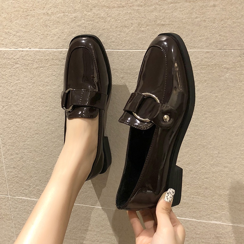 Black Small Leather Shoes Female British 2021 New Korean Version Of The Hundred Student Retro Music Rough With Single Sh