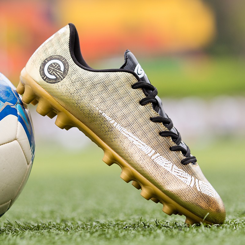 NEW SALE Cổ CAO GIÀY ĐÁ BÓNG SÂN CỎ NHÂN TẠO BOY'S AND MEN'S GOLDEN SOCCER FOOTBALL SHOES OUTDOOR FU