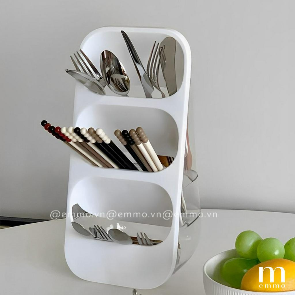 ỐNG ĐỰNG MUỖNG ĐŨA ĐA NĂNG 3 NGĂN DÀY DẶN EMMO RADIANT (LOẠI 1)