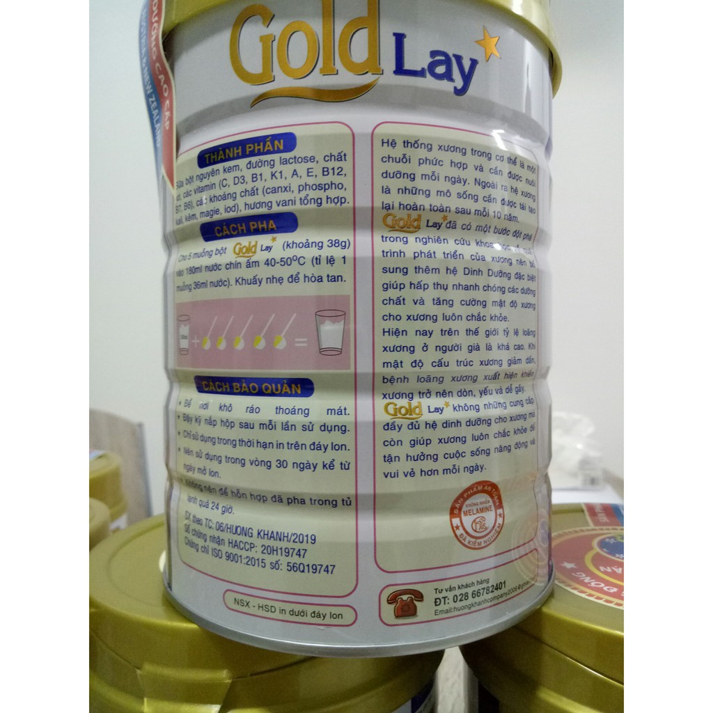 Sữa Goldlay Canxi 900g ngừa loãng xương tiểu đường (date 2024)