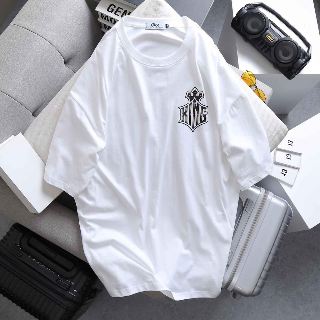 Bigsize &lt; 140kg Áo thun cotton nam tay ngắn cổ tròn bigsize nam - king