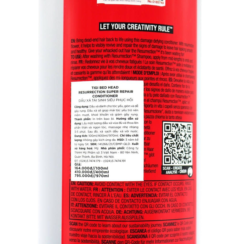 Cặp Dầu Gội Tigi Đỏ Cho Tóc Hư Tổn Cấp Độ 3 - 750ml - Chính Hãng | BigBuy360 - bigbuy360.vn