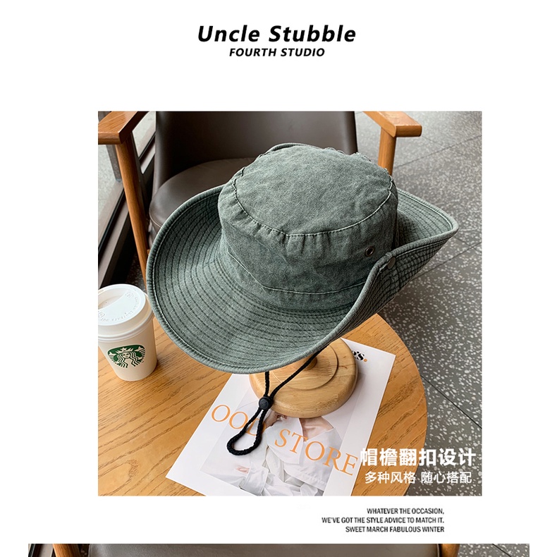 Nón Tai Bèo Che Nắng Vành Rộng Kiểu Cao Bồi Nhật Bản Harajuku Cho Nam Và Nữ