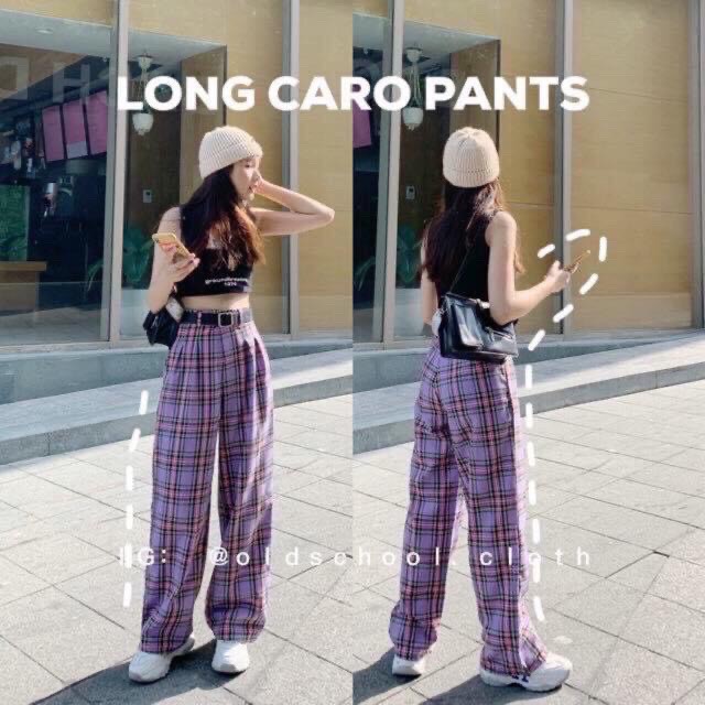 Quần ống rộng kẻ caro ♥️ Quần ống suông họa tiết caro hot hit ♥️ Quần ống rộng phong cách ulzzang - NhimShop | BigBuy360 - bigbuy360.vn