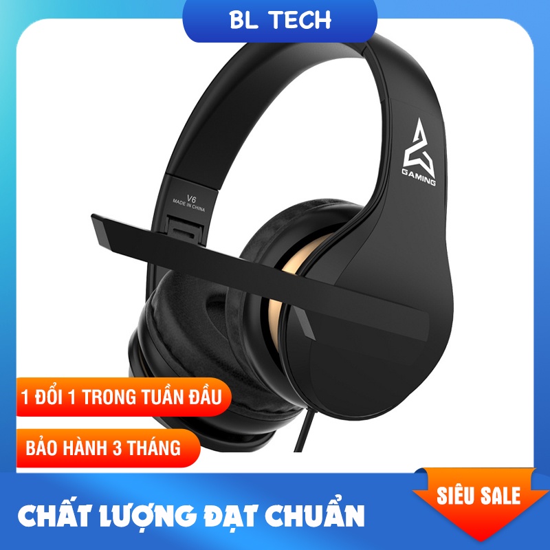 Tai nghe chụp tai có dây V6 micro có thể điều chỉnh dễ dàng chơi game nghe nhạc âm thanh cực đỉnh