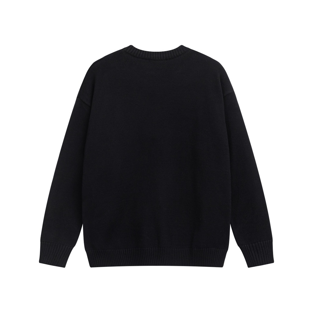 ❤❀  ❤ Áo Sweater Unisex Cổ Tròn Dài Tay Thêu Hình Trái Tim Thời Trang