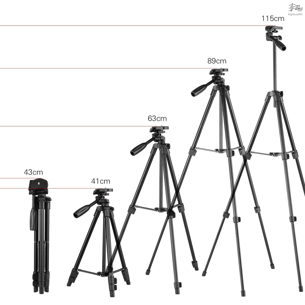 Giá Đỡ Ba Chân 3 Chân Bằng Hợp Kim Nhôm Điều Chỉnh Được Chiều Cao 115cm / 45in Tải Trọng 3KG 1 / 4 | BigBuy360 - bigbuy360.vn