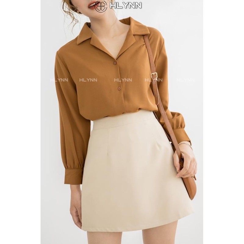 Áo sơ mi nữ cổ vest dài tay nhiều màu vải đẹp