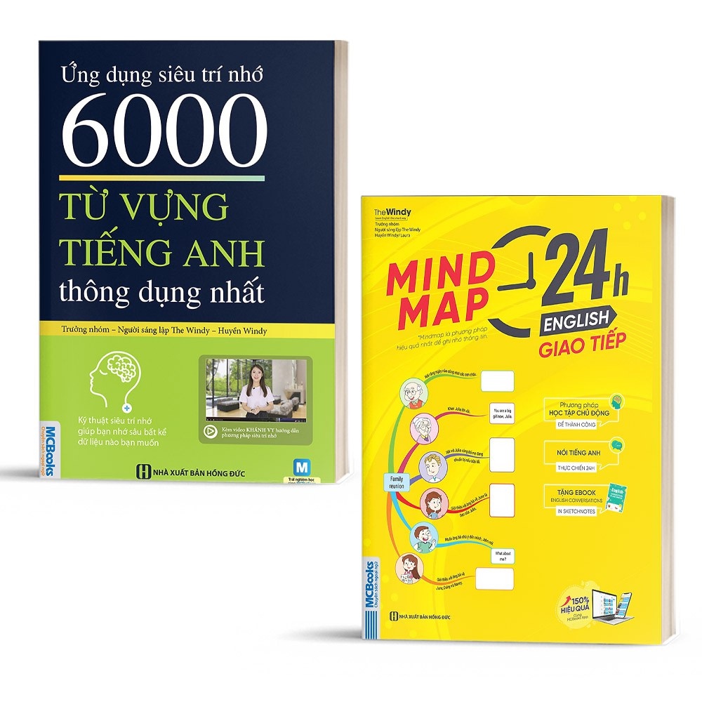 Sách - Combo Mindmap 24h English và Ứng Dụng Siêu Trí Nhớ 6000 Từ Vựng Tiếng Anh Thông Dụng Nhất