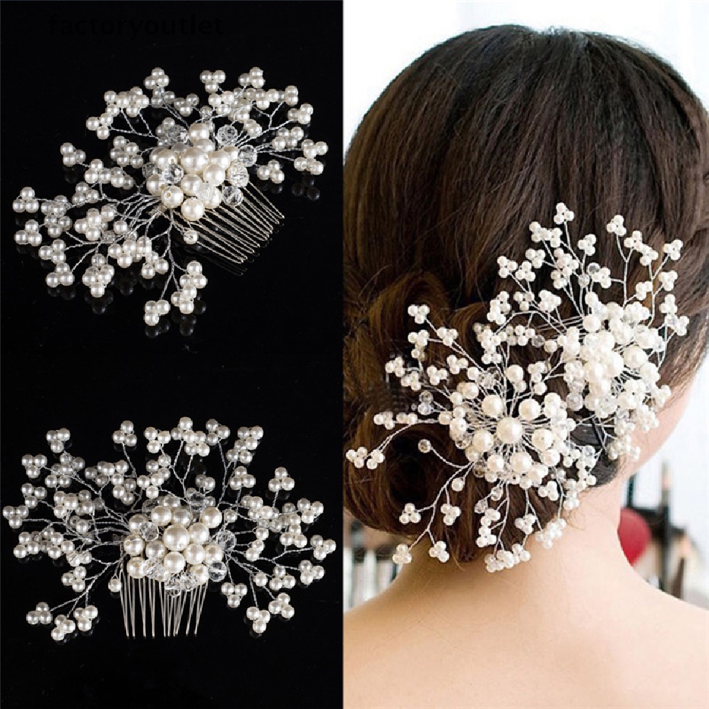 factoryoutlet Flower Wedding Hair Pins Bridesmaid Crystal Diamante Pearls  Bridal Clips Grips QWD
