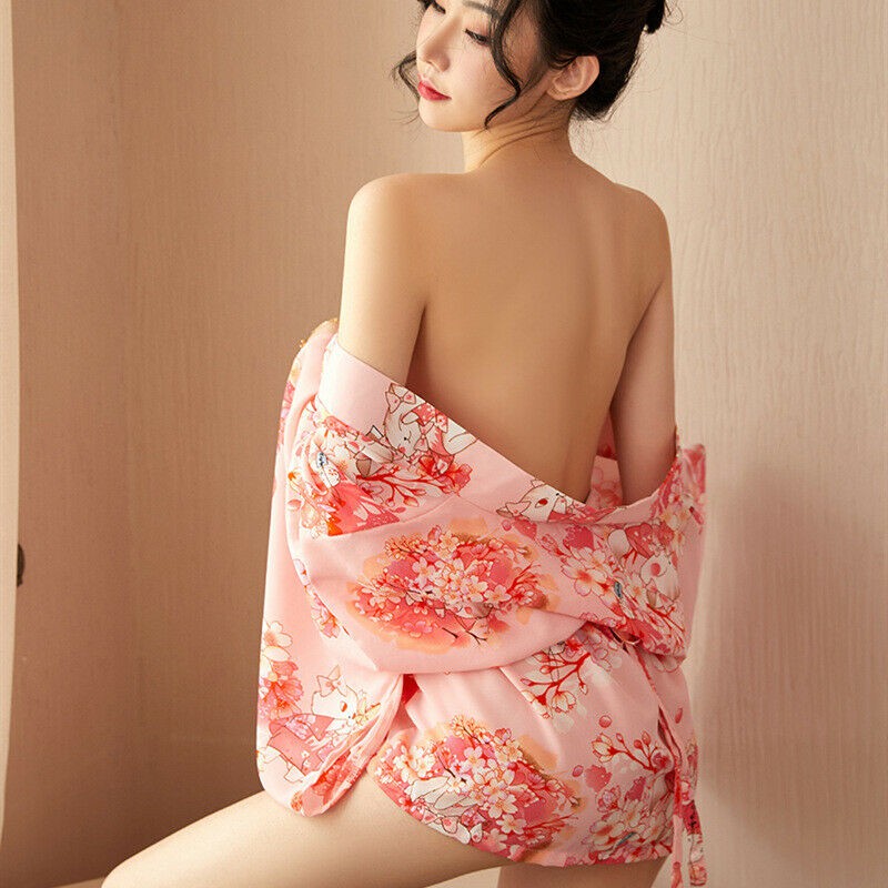 Cosplay Kimono Nhật Bản Siêu Sexy - Set Kimono Nhật Cực Kỳ Khêu Gợi Quyến Rũ Kimochi Vải Satin Lụa | BigBuy360 - bigbuy360.vn