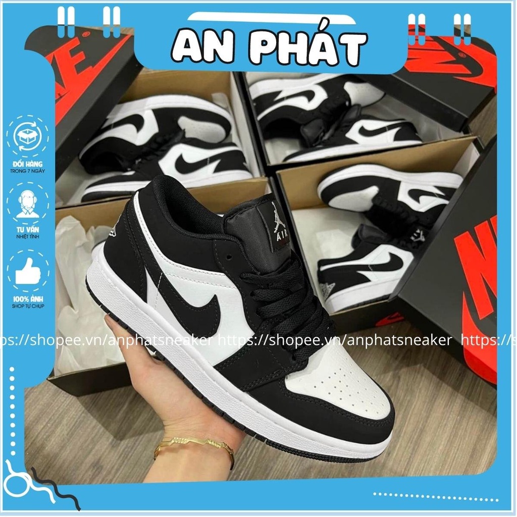 Giày 𝐉𝐨𝐫𝐝𝐚𝐧 cổ thấp panda màu đen trắng nam nữ, Giày 𝐉𝐨𝐫𝐝𝐚𝐧 1 low đen, Sneaker bóng rổ bản đẹp full box bill