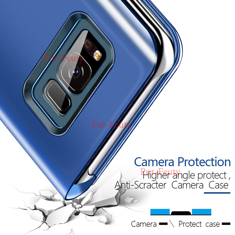 For Samsung Galaxy S9 Plus G965F G965F/DS S8 G950F G950FD S8 Plus G955F G955FD G955W S7 G930F G930FD S7 Edge G935F G935FD S6 G920F G920FD S6 Edge G925F G925FQ Note10 SM-N970F SM N970F/DS Smart Mirror Flip Case Cover