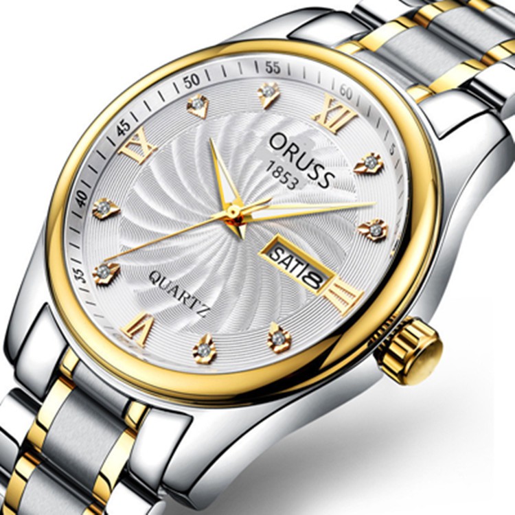 Đồng hồ nam chính hãng, đồng hồ đeo tay nam ORUSS dây kim loại, phong cách doanh nhân, cao cấp, sang trọng