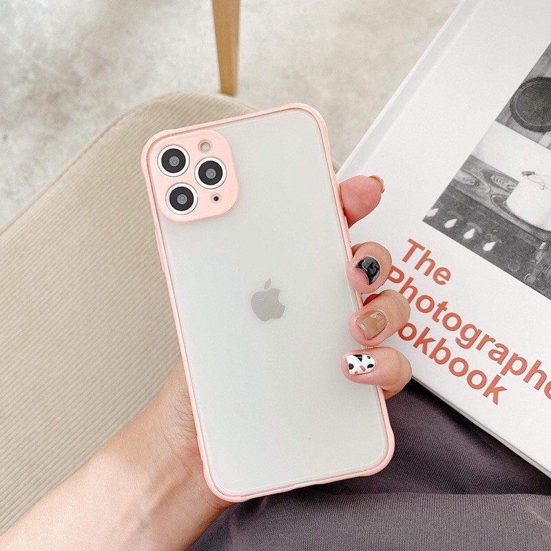Ốp Lưng Iphone Chống Sốc Bảo Vệ Camera Lưng Nhám Viền Màu Xs Max/11/11Pro Max | BigBuy360 - bigbuy360.vn