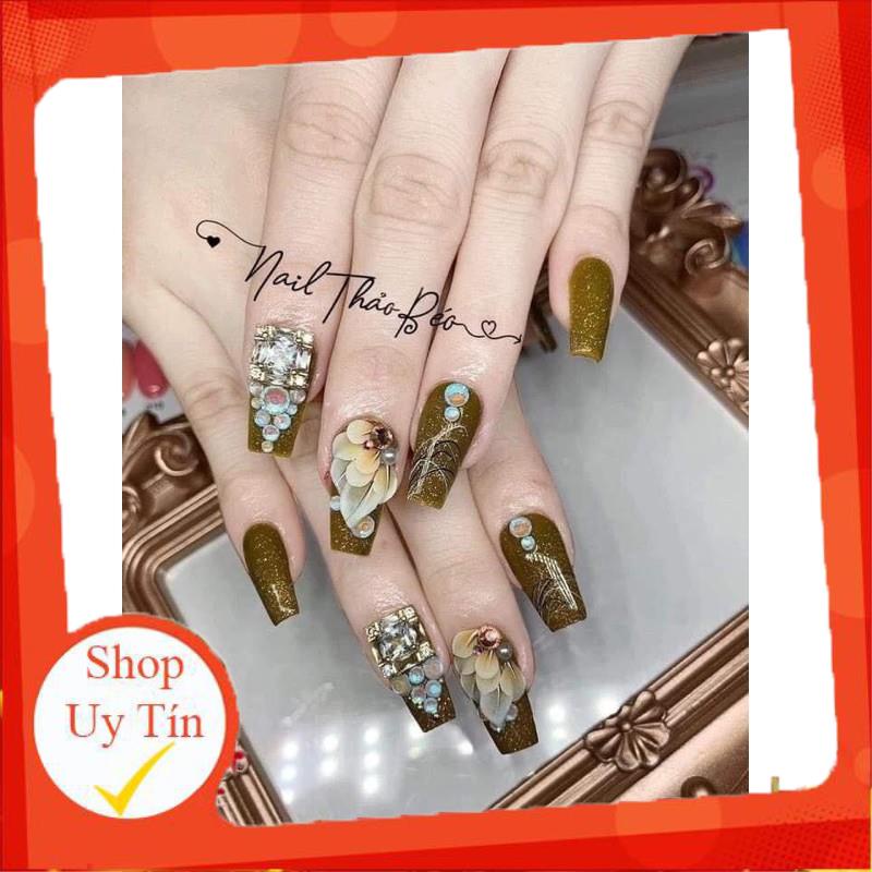 Hoa bột nail gắn móng tay | Hoa bột góc vẽ ( set 2 bông/10 bông )