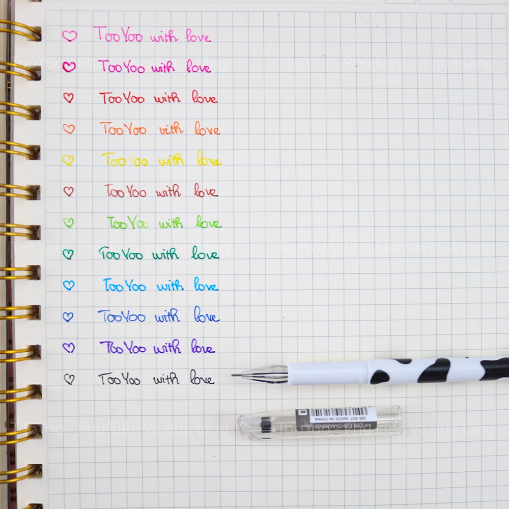 Bút bi nước nhiều màu họa tiết con bò sữa dễ thương cute TooYoo TY0072