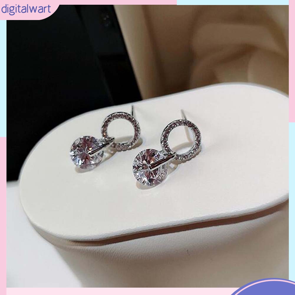 Hoa tai hình tròn đính đá thời trang cho nữ