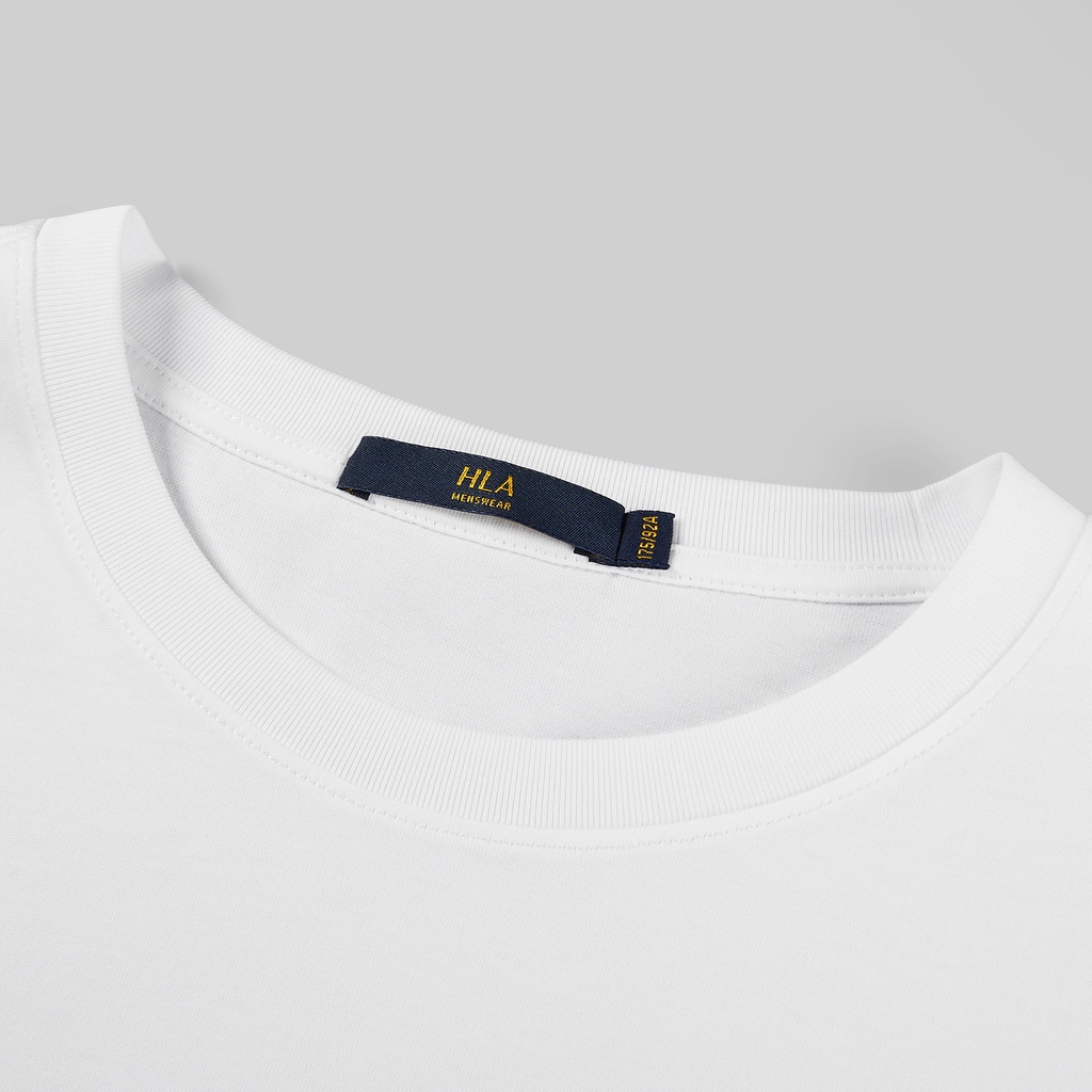 HLA - Áo Thun Nam Ngắn Tay Phối Chữ Round Neck Short Sleeve T-shirt