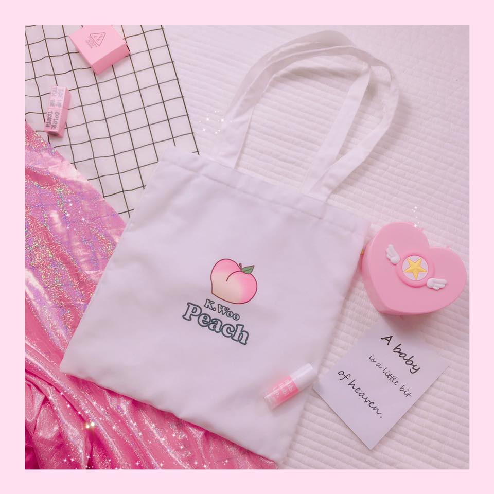 Túi tote túi vải canvas phong cách Hàn quốc, có khóa miệng ngăn phụ bên trong tiện dụng made by k.woo