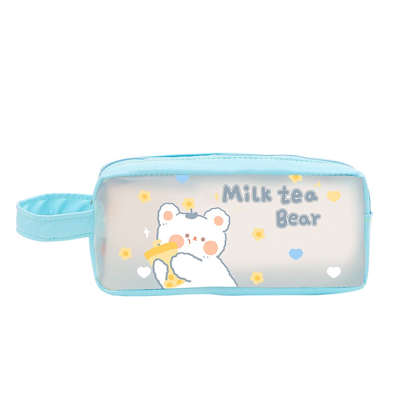 Túi Đựng Bút Trong Suốt Sức Chứa Lớn Họa Tiết Hoạt Hình Dễ Thương Sáng Tạo