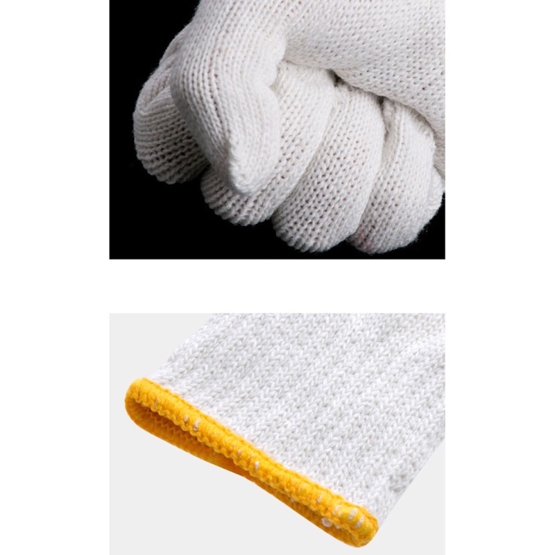 10 Đôi Găng tay trắng sợi Poly dày chống trượt êm tay - Hàng loại 1