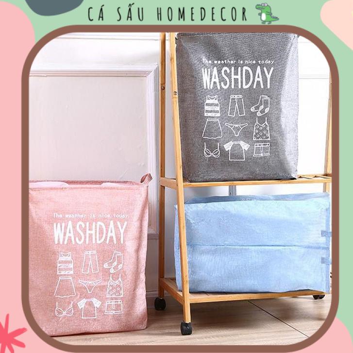 Giỏ Đựng Quần Áo Khung Sắt Dây Rút Washday Size To