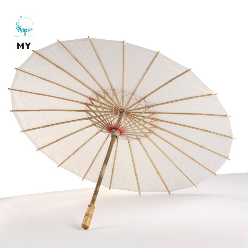 Dù giấy màu trắng phong cách Trung Hoa