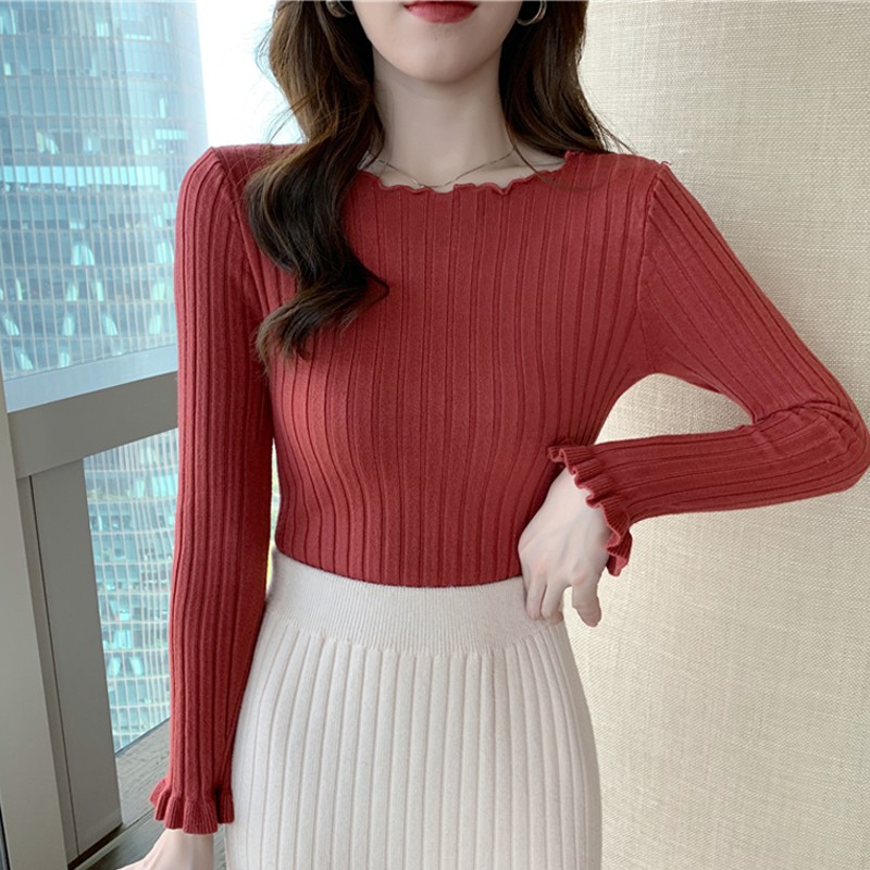 Áo Len Dệt Kim Tay Xòe Kiểu Body Thời Trang Hàn Quốc