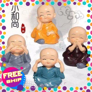 Bộ tượng tứ không ttk 4 chú tiểu tứ không trang trí xe hơi, bàn làm việc
