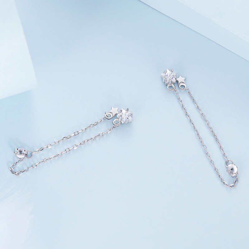 BAMOER Bông Tai bạc 925 HìNh Ngôi Sao ThờI Trang