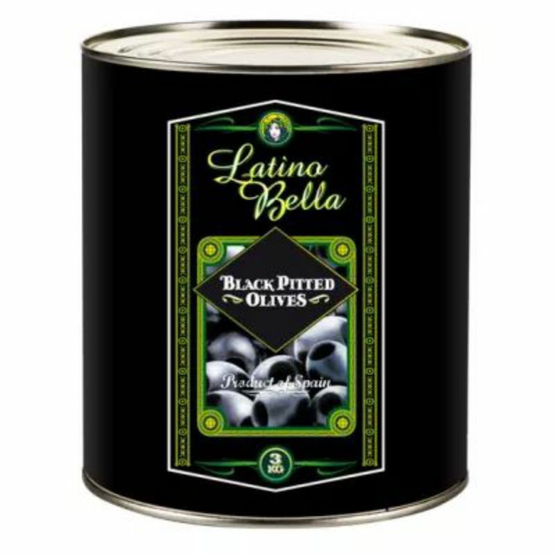 Oliu đen/xanh tách hạt Latino Bella hộp 3 kg