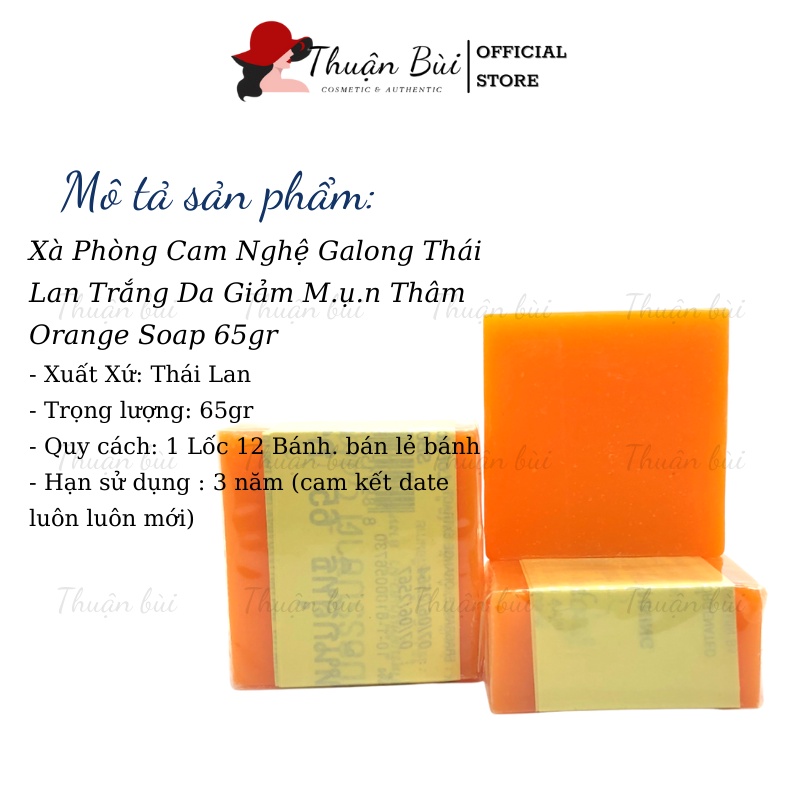 Xà Phòng Cam Nghệ Thái Lan Xà Phòng Galong Trắng Da Giảm Mụn Thâm Orange Soap 65gr