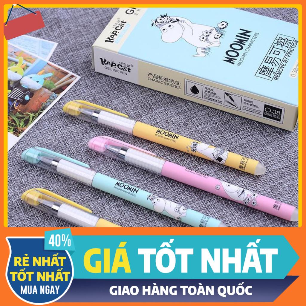 💖GIÁ SỈ💖 Bút bi Moomin viết xóa được có cục tẩy,những nét gạch ngang xấu xí không còn xuất hiện nữa. 7113