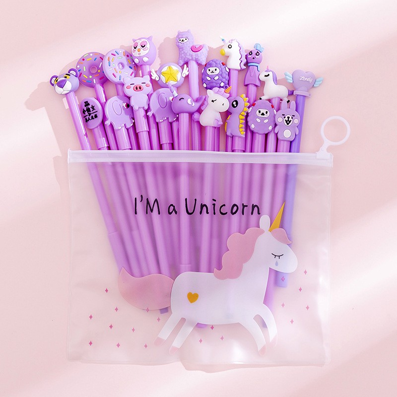 Combo 20 bút nước TẶNG KÈM túi bút trong suốt Cá store đa dạng màu, siêu cute