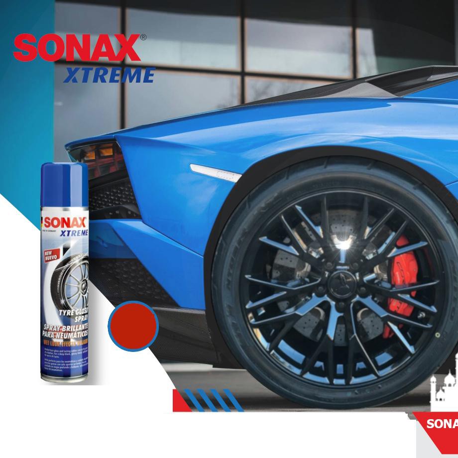 SONAX - Chai Xịt Làm Đen Và Bóng Lốp Dạng Ướt (Sonax Xtreme Tyre Gloss Spray 400ml)   [Hàng Đức Chính Hãng]
