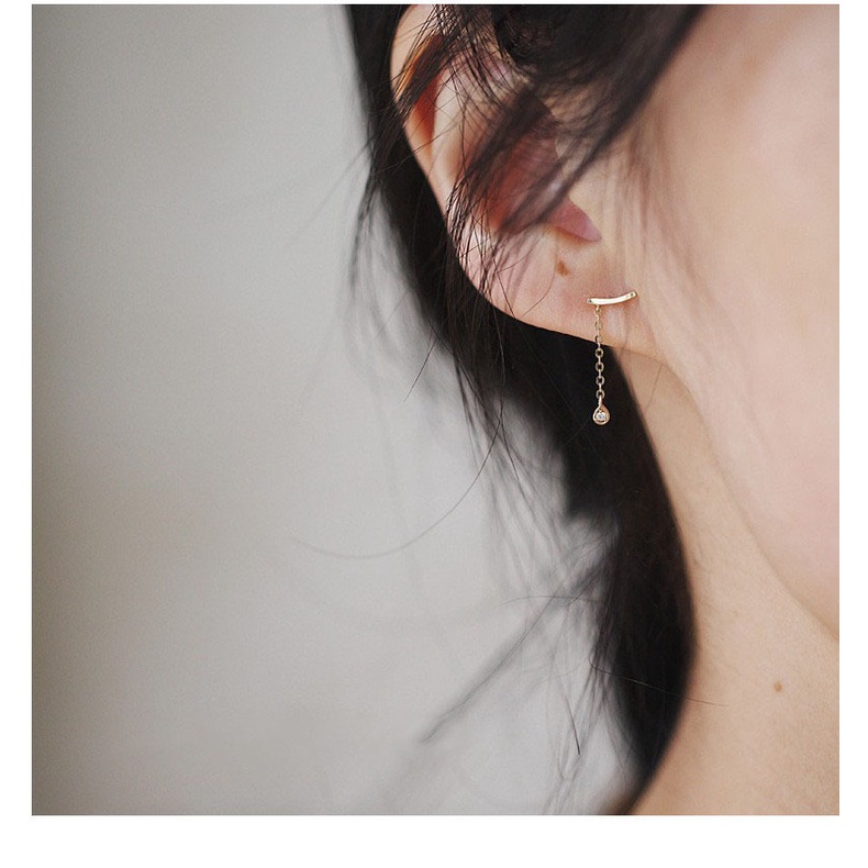 Khuyên tai ATJ9101 , Thiết kế nhỏ nhắn mini thiết kế lệch bên ANTA Jewelry