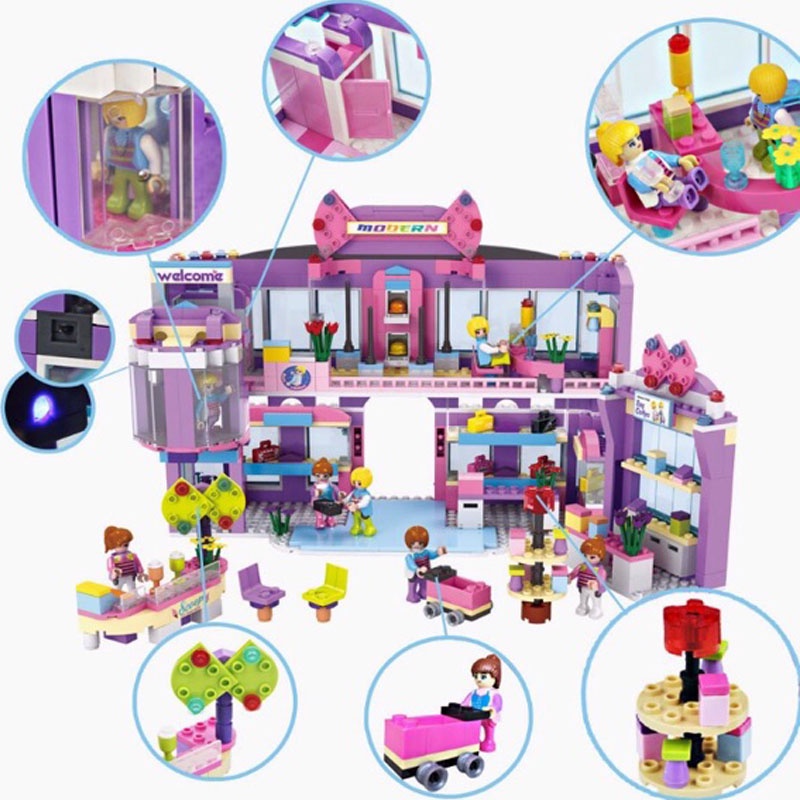 Đồ chơi xếp hình lắp ráp lego Đồ chơi bé gái 810 mảnh lego friends trung tâm thương mại 2 tầng model 14511