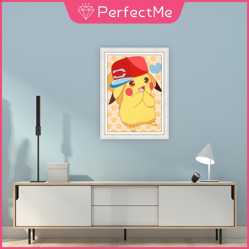 Bộ tranh đính đá 5D họa tiết Pokemon độc đáo kích thước 30x40cm DIY dùng trang trí nhà cửa