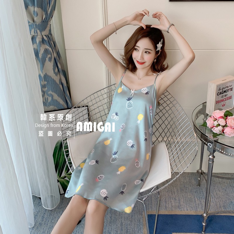 Đầm Ngủ Lụa Hai Dây Form Rộng Gợi Cảm Cho Nữ | BigBuy360 - bigbuy360.vn