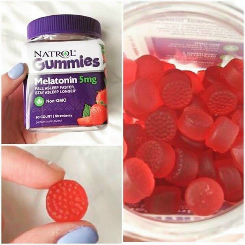 🍓🍒[HSD 01/2023] Kẹo dẻo ngủ ngon Natrol Melatonin Gummies 5mg của Mỹ —hỗ trợ giấc ngủ🍓🍒