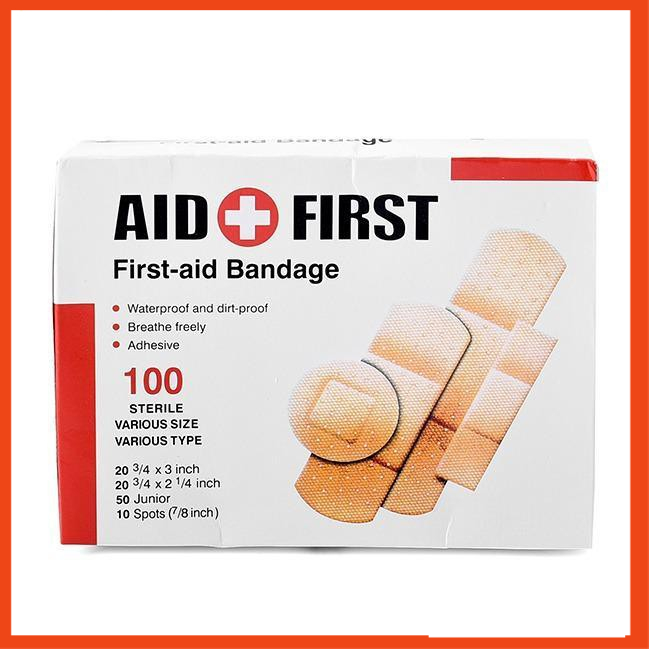 Hộp 100 BĂNG KEO CÁ NHÂN CHỐNG THẤM NƯỚC