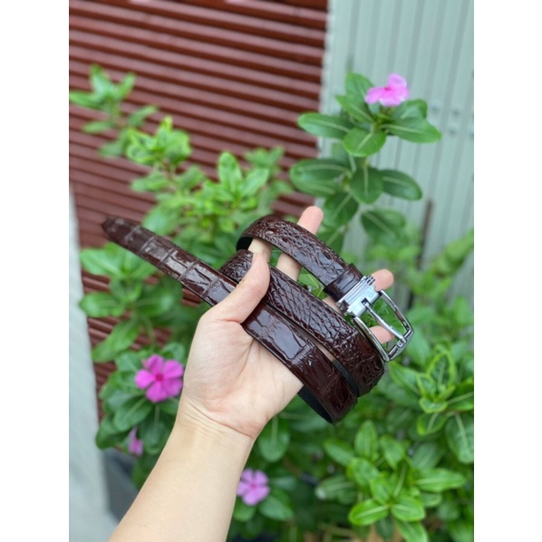 THẮT LƯNG NỮ DA CÁ SẤU THẬT BẢN 2.5CM KHOÁ TRÒN | RYRY STORE